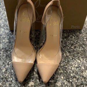 NUDE HEELS red bottoms 8